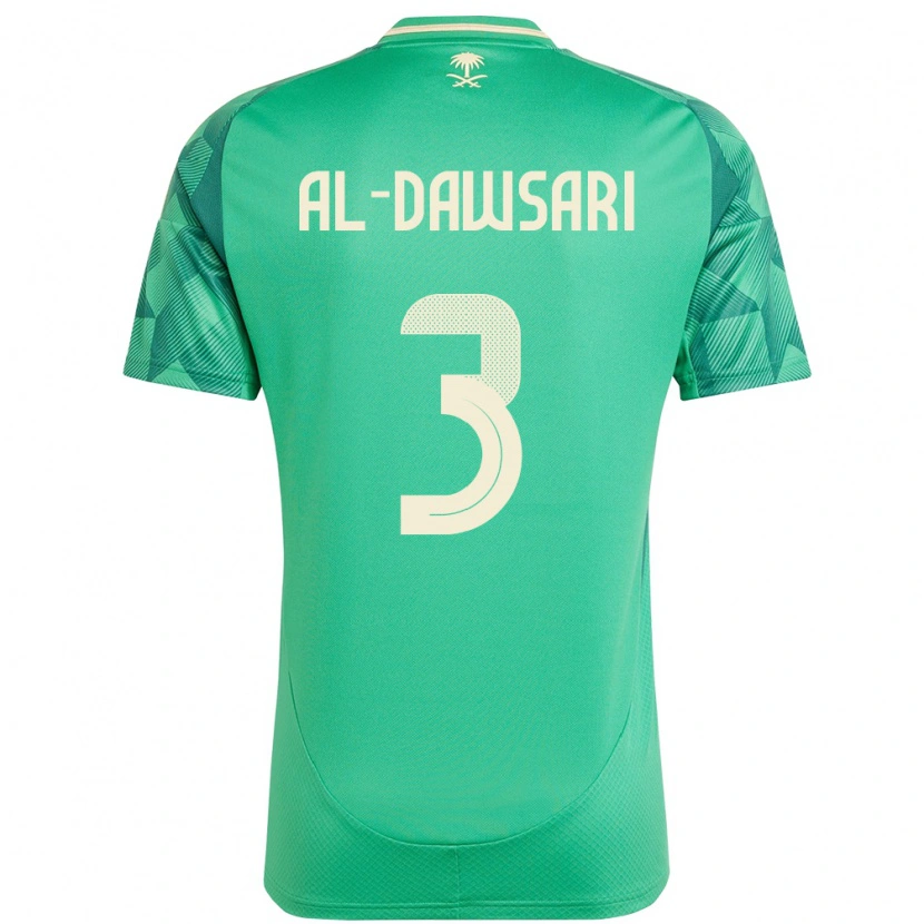 Danxen Niño Camiseta Arabia Saudita Mohammed Al-Dawsari #3 Verde 1ª Equipación 24-26 La Camisa