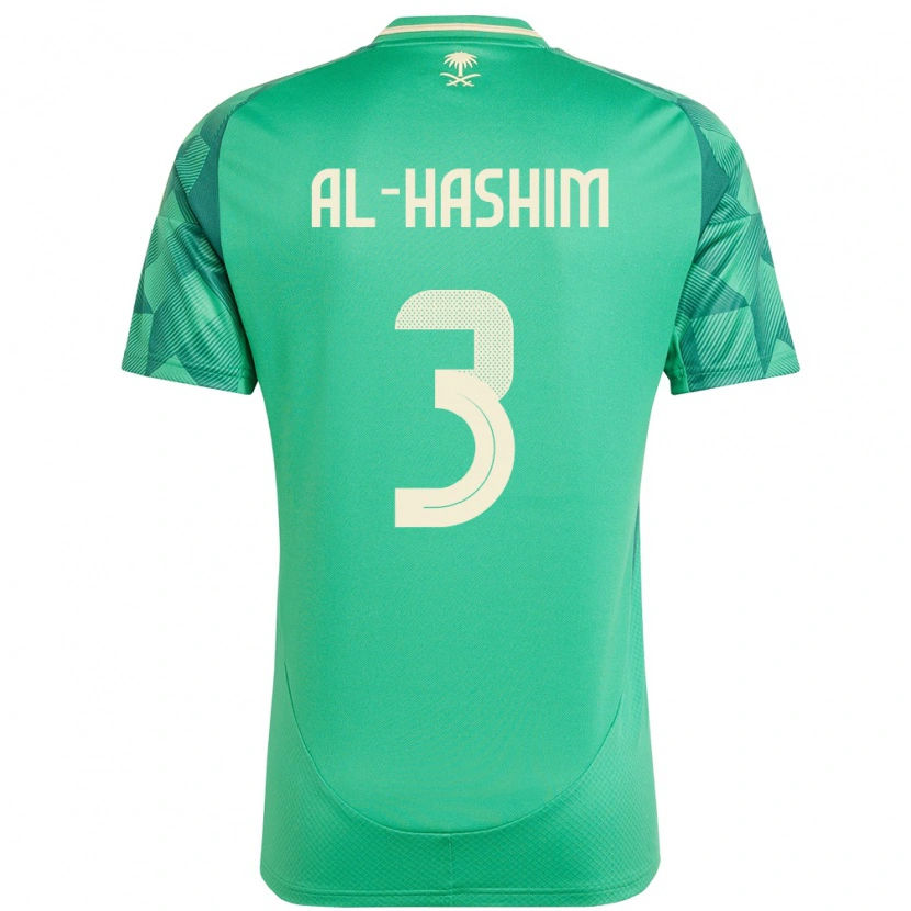 Danxen Niño Camiseta Arabia Saudita Jawad Al-Hashim #3 Verde 1ª Equipación 24-26 La Camisa