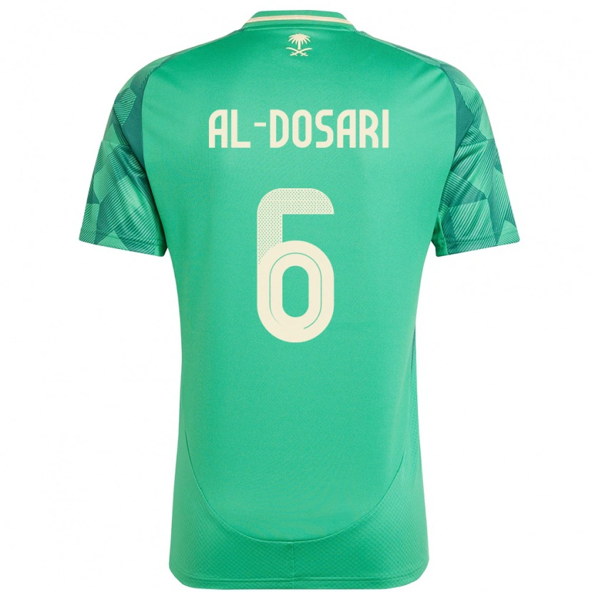 Danxen Niño Camiseta Arabia Saudita Saeed Al-Dosari #6 Verde 1ª Equipación 24-26 La Camisa