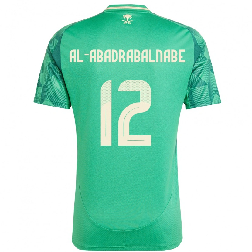 Danxen Niño Camiseta Arabia Saudita Ahmed Musallam Al-Abadrabalnabe #12 Verde 1ª Equipación 24-26 La Camisa