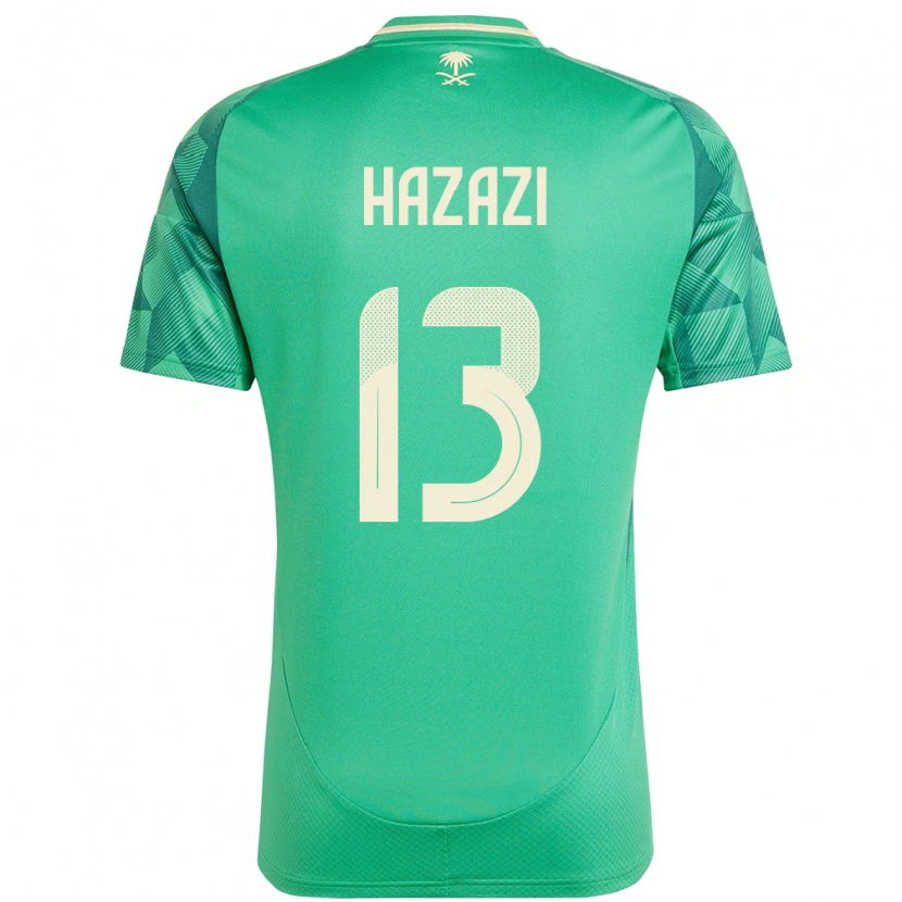 Danxen Niño Camiseta Arabia Saudita Bassam Hazazi #13 Verde 1ª Equipación 24-26 La Camisa