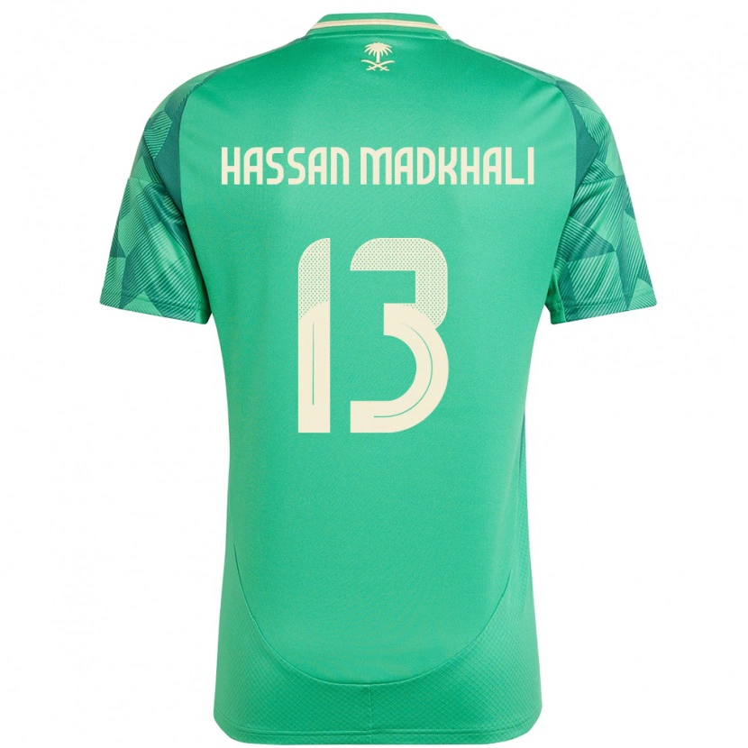Danxen Niño Camiseta Arabia Saudita Mohammed Hassan Madkhali #13 Verde 1ª Equipación 24-26 La Camisa