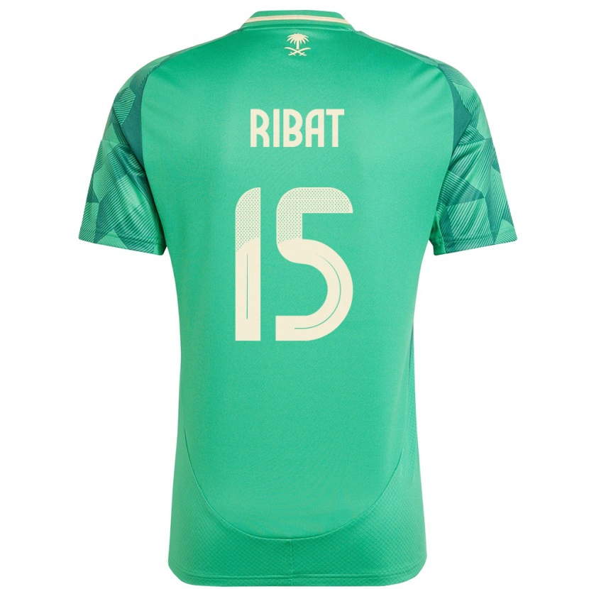 Danxen Niño Camiseta Arabia Saudita Abdulaziz Ribat #15 Verde 1ª Equipación 24-26 La Camisa