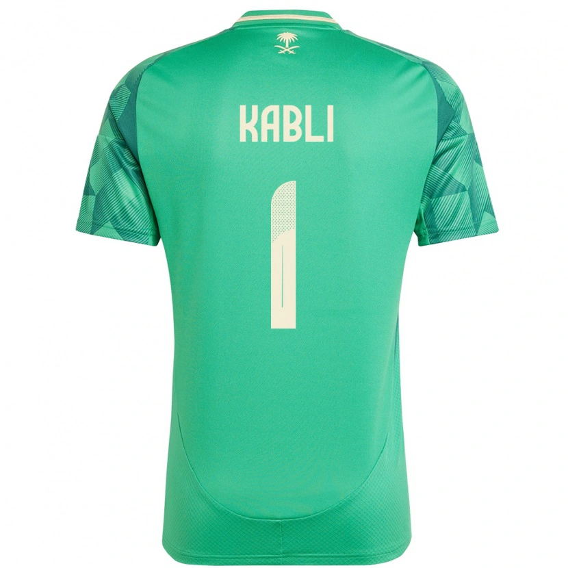 Danxen Niño Camiseta Arabia Saudita Bader Kabli #1 Verde 1ª Equipación 24-26 La Camisa