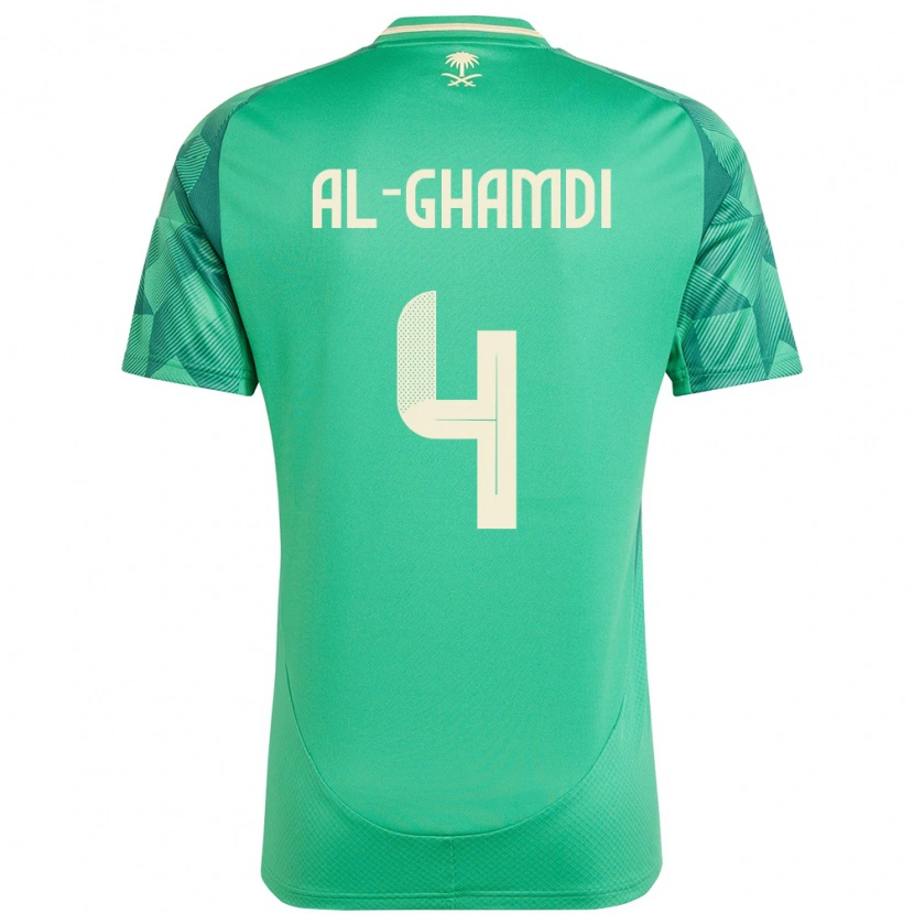 Danxen Niño Camiseta Arabia Saudita Talah Al Ghamdi #4 Verde 1ª Equipación 24-26 La Camisa