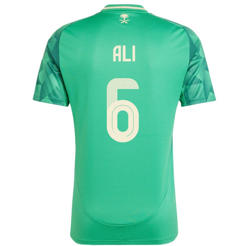 Danxen Niño Camiseta Arabia Saudita Amjad Ali #6 Verde 1ª Equipación 24-26 La Camisa