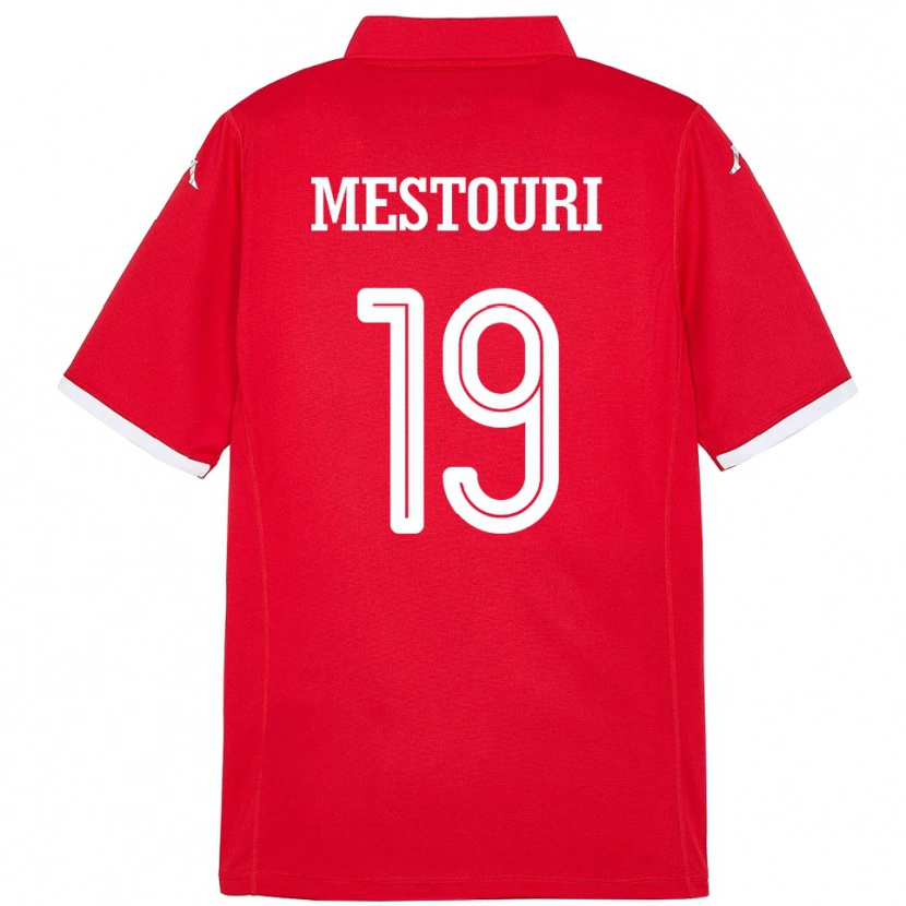 Danxen Niño Camiseta Túnez Hazem Mestouri #19 Rojo 1ª Equipación 24-26 La Camisa