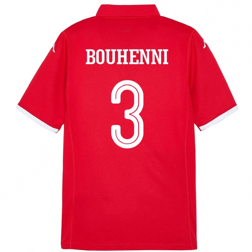 Danxen Niño Camiseta Túnez Rayen Bouhenni #3 Rojo 1ª Equipación 24-26 La Camisa