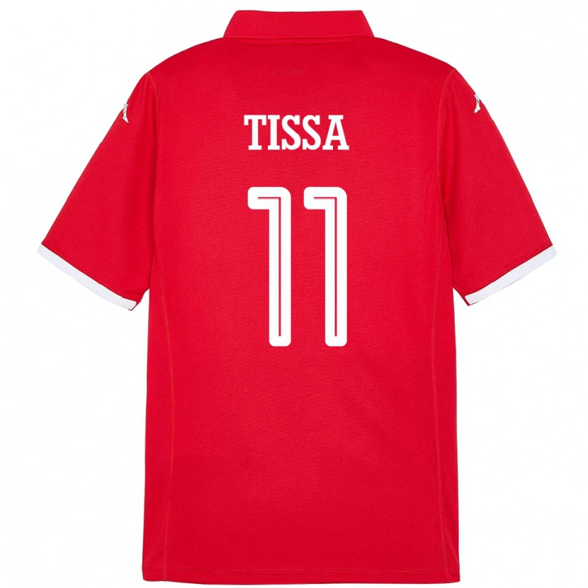 Danxen Niño Camiseta Túnez Wassim Tissa #11 Rojo 1ª Equipación 24-26 La Camisa