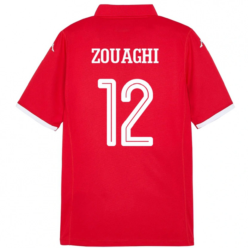 Danxen Niño Camiseta Túnez Thomas Zouaghi #12 Rojo 1ª Equipación 24-26 La Camisa