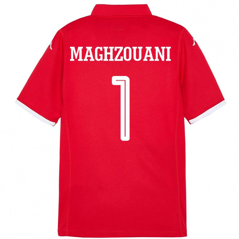 Danxen Niño Camiseta Túnez Wassim Maghzouani #1 Rojo 1ª Equipación 24-26 La Camisa