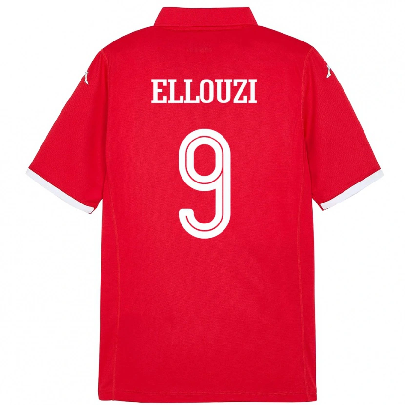 Danxen Niño Camiseta Túnez Sabrine Ellouzi #9 Rojo 1ª Equipación 24-26 La Camisa