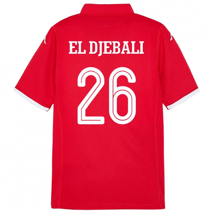 Danxen Niño Camiseta Túnez Chaim El Djebali #26 Rojo 1ª Equipación 24-26 La Camisa