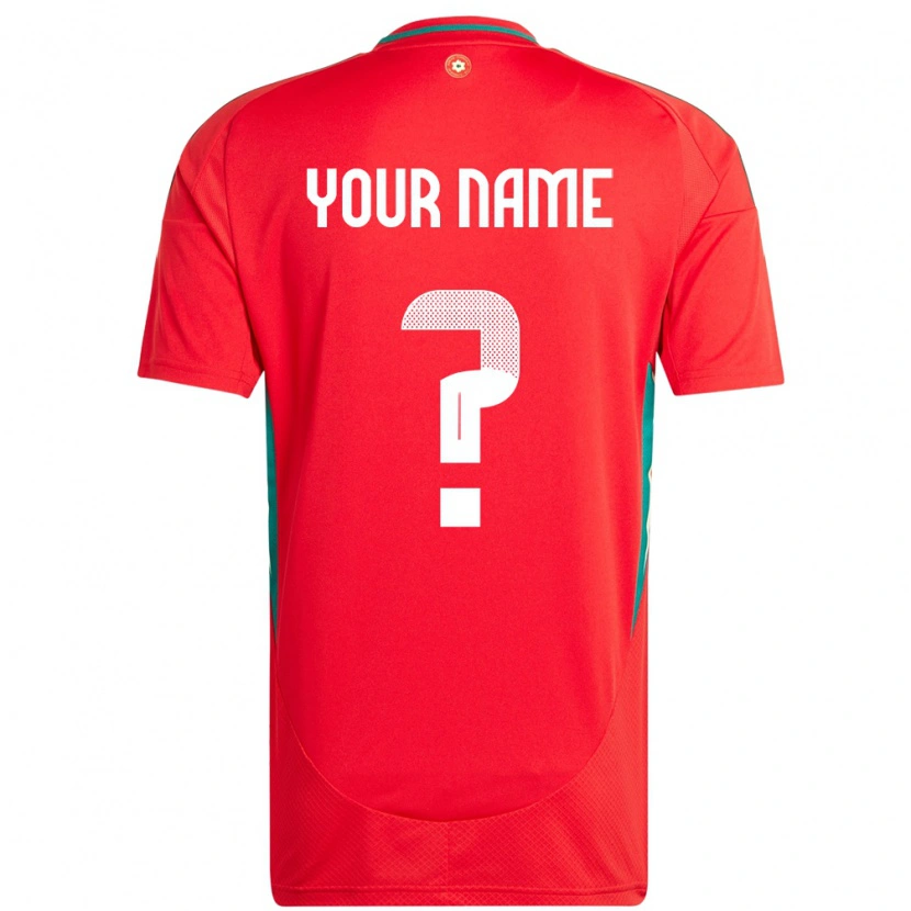 Danxen Niño Camiseta Gales Su Nombre #0 Rojo 1ª Equipación 24-26 La Camisa