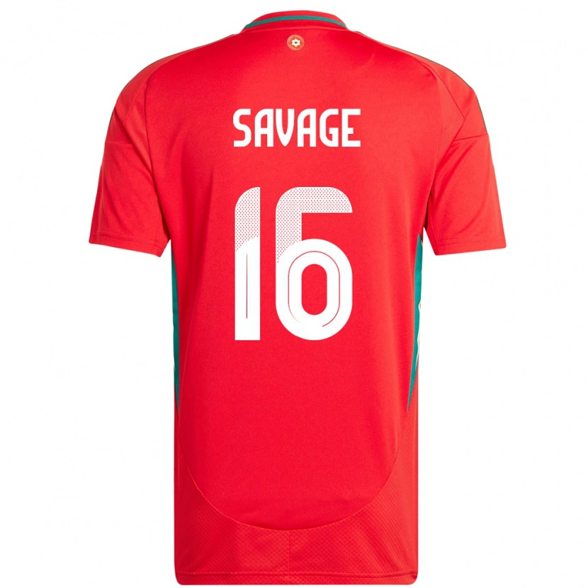 Danxen Niño Camiseta Gales Charlie Savage #16 Rojo 1ª Equipación 24-26 La Camisa