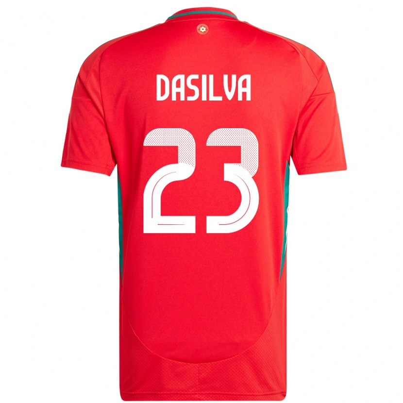 Danxen Niño Camiseta Gales Jay Dasilva #23 Rojo 1ª Equipación 24-26 La Camisa
