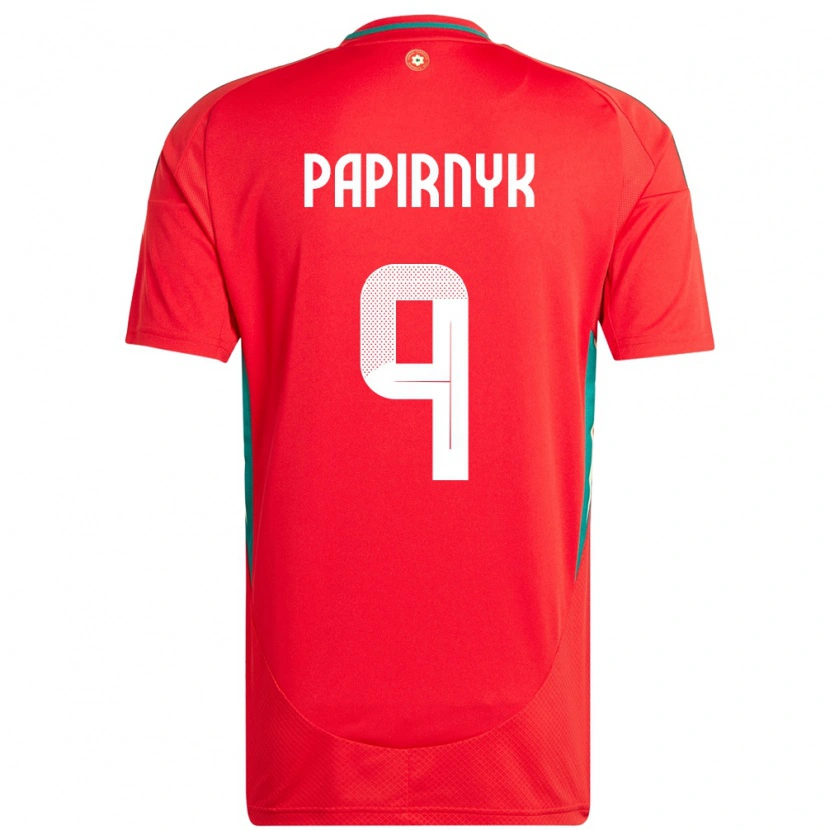 Danxen Niño Camiseta Gales Leo Papirnyk #9 Rojo 1ª Equipación 24-26 La Camisa