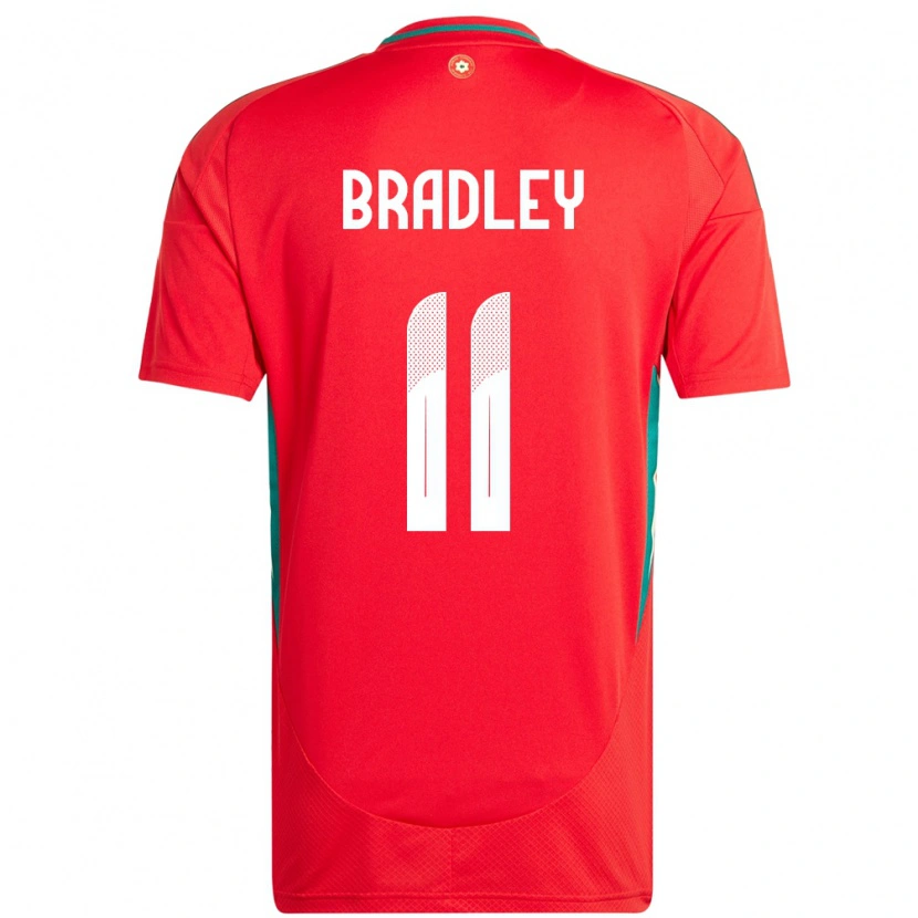 Danxen Niño Camiseta Gales Sion Bradley #11 Rojo 1ª Equipación 24-26 La Camisa