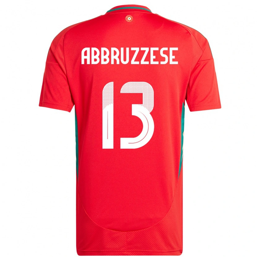 Danxen Niño Camiseta Gales Rhys Abbruzzese #13 Rojo 1ª Equipación 24-26 La Camisa