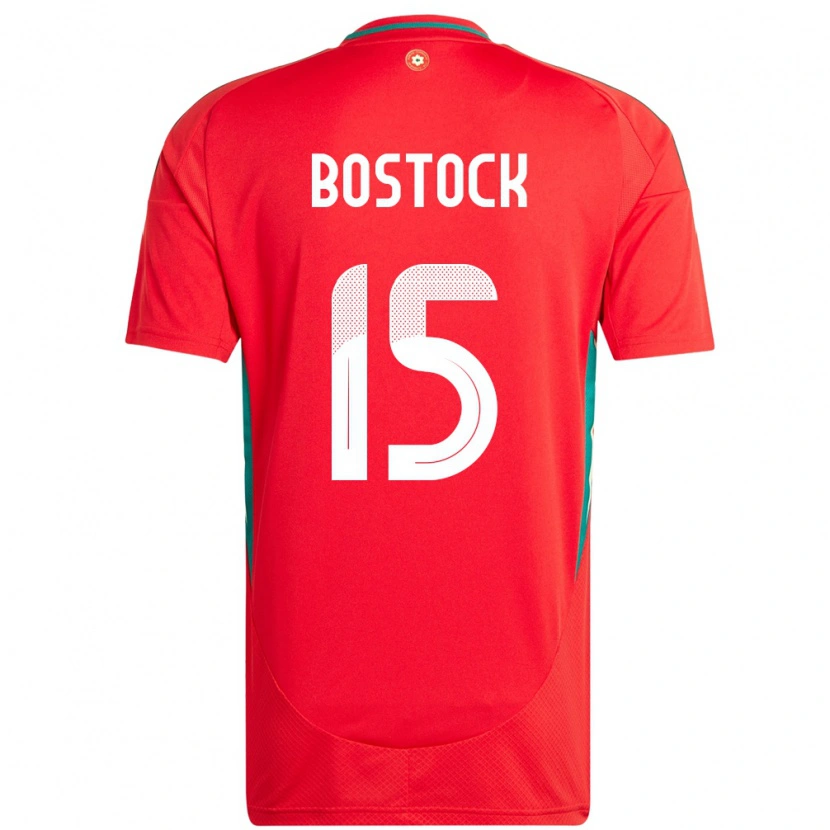 Danxen Niño Camiseta Gales Oliver Bostock #15 Rojo 1ª Equipación 24-26 La Camisa