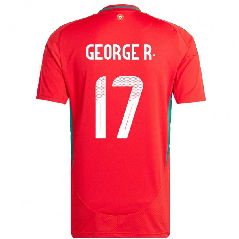Danxen Niño Camiseta Gales George Robinson #17 Rojo 1ª Equipación 24-26 La Camisa