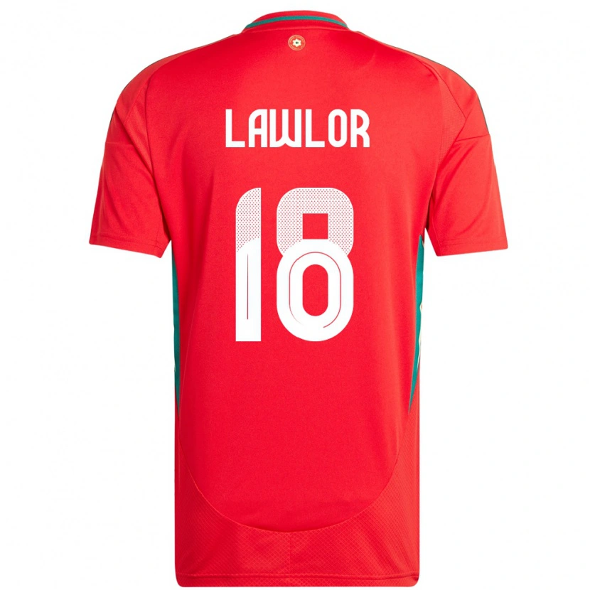 Danxen Niño Camiseta Gales Dylan Lawlor #18 Rojo 1ª Equipación 24-26 La Camisa