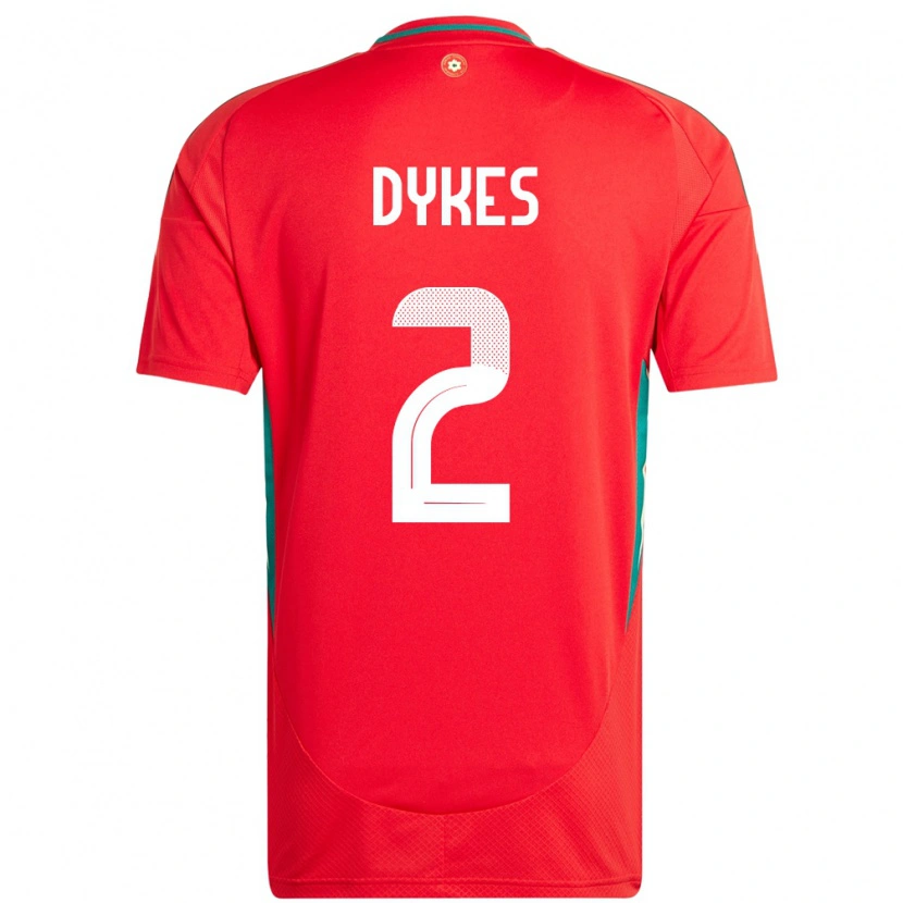 Danxen Niño Camiseta Gales Loren Dykes #2 Rojo 1ª Equipación 24-26 La Camisa