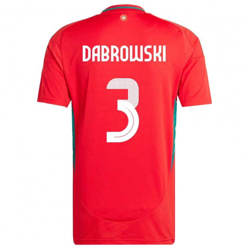 Danxen Niño Camiseta Gales Sebastian Dabrowski #3 Rojo 1ª Equipación 24-26 La Camisa