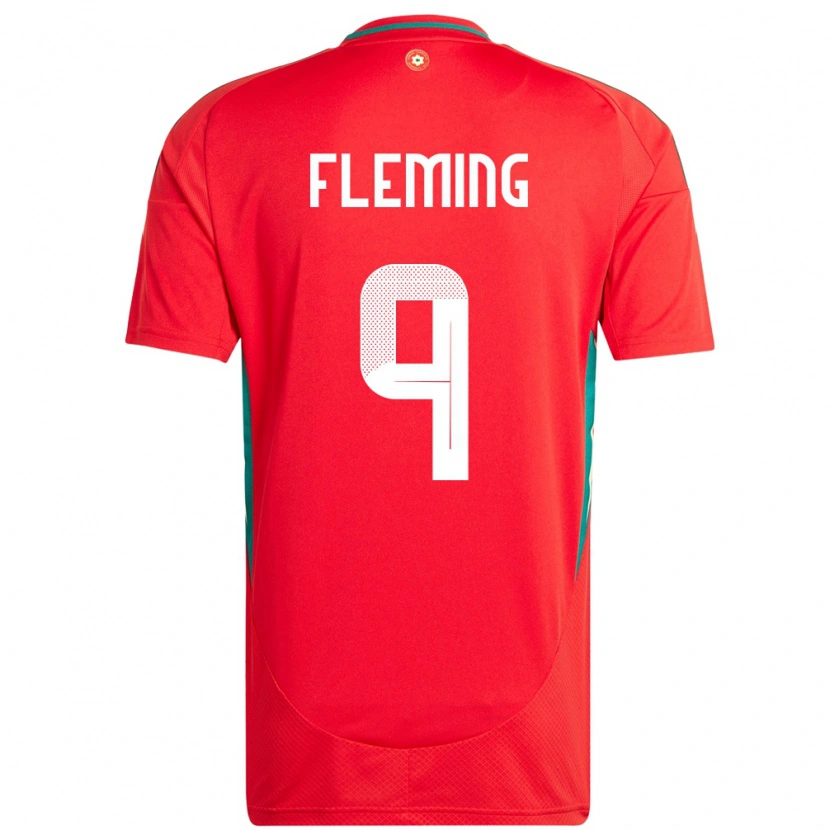 Danxen Niño Camiseta Gales Cole Fleming #9 Rojo 1ª Equipación 24-26 La Camisa