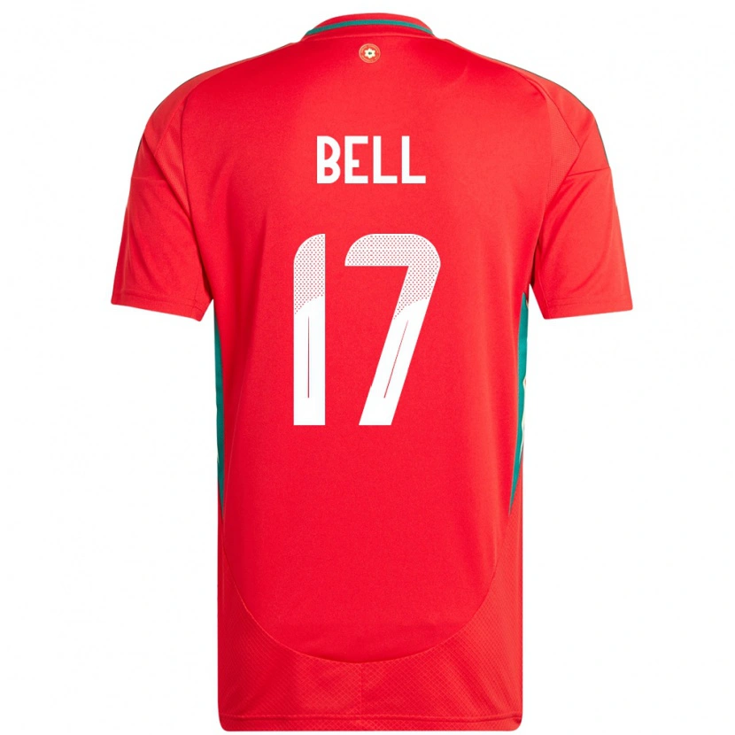 Danxen Niño Camiseta Gales Zac Bell #17 Rojo 1ª Equipación 24-26 La Camisa