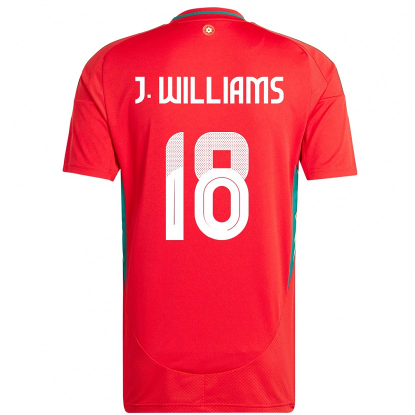 Danxen Niño Camiseta Gales Jonathan Williams #18 Rojo 1ª Equipación 24-26 La Camisa