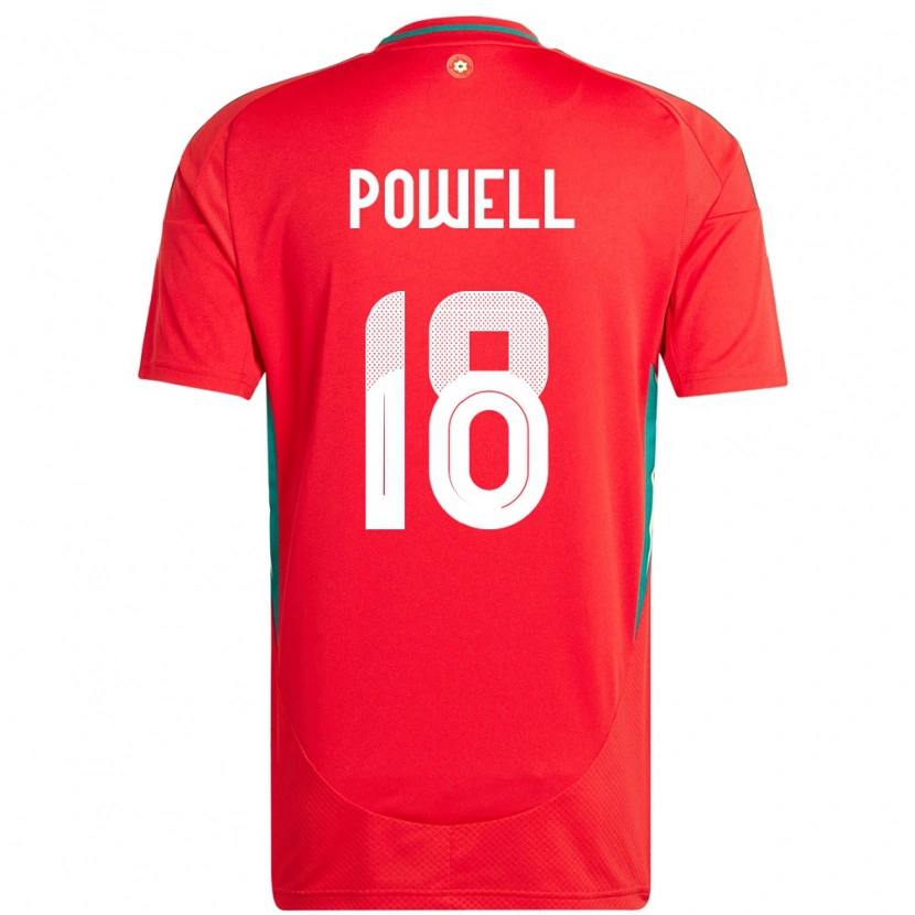 Danxen Niño Camiseta Gales Ella Powell #18 Rojo 1ª Equipación 24-26 La Camisa