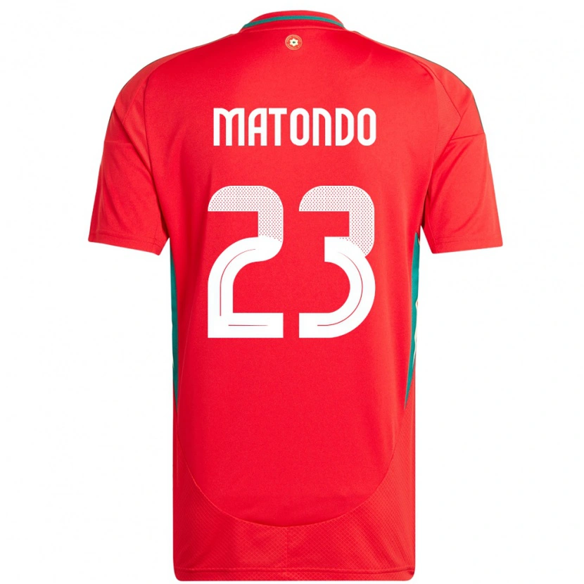 Danxen Niño Camiseta Gales Rabbi Matondo #23 Rojo 1ª Equipación 24-26 La Camisa