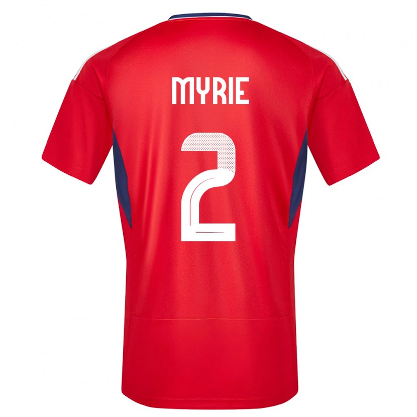 Danxen Niño Camiseta Costa Rica Kenan Myrie #2 Rojo 1ª Equipación 24-26 La Camisa