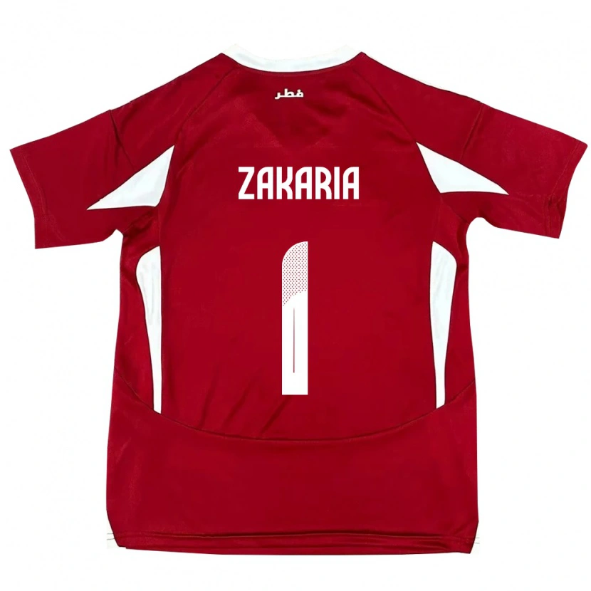 Danxen Niño Camiseta Catar Salah Zakaria #1 Rojo 1ª Equipación 24-26 La Camisa