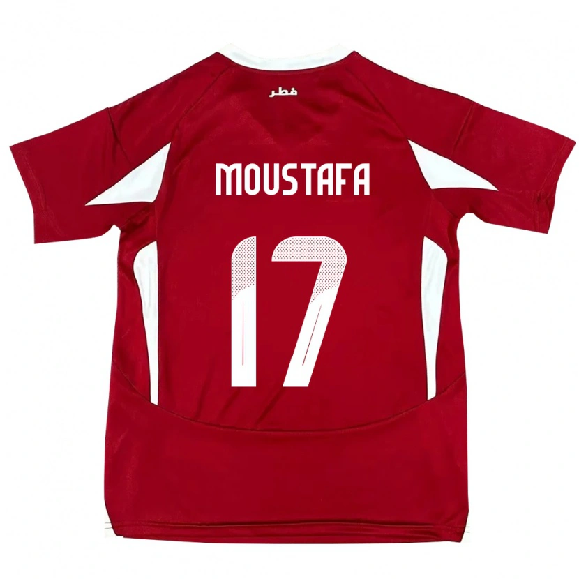 Danxen Niño Camiseta Catar Abdelrahman Moustafa #17 Rojo 1ª Equipación 24-26 La Camisa