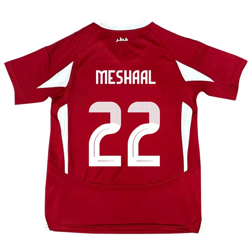 Danxen Niño Camiseta Catar Meshaal Barsham #22 Rojo 1ª Equipación 24-26 La Camisa