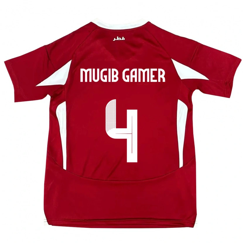 Danxen Niño Camiseta Catar Abdalla Mugib Gamer #4 Rojo 1ª Equipación 24-26 La Camisa
