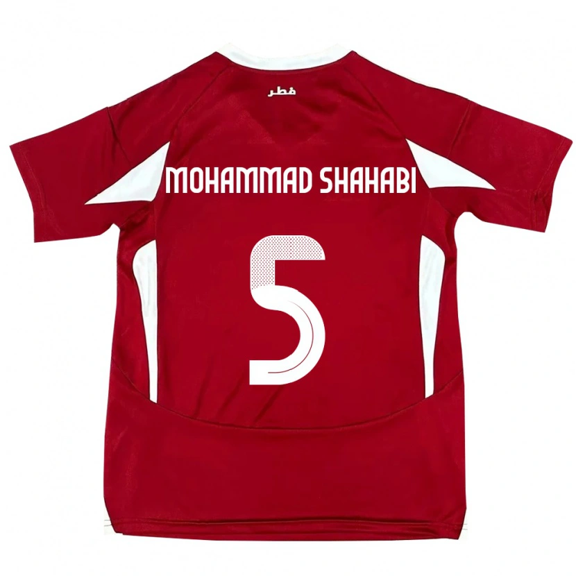 Danxen Niño Camiseta Catar Ali Mohammad Shahabi #5 Rojo 1ª Equipación 24-26 La Camisa