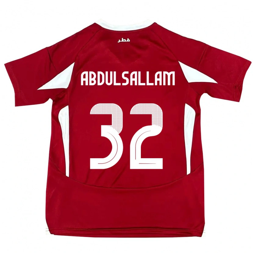 Danxen Niño Camiseta Catar Jassem Gaber Abdulsallam #32 Rojo 1ª Equipación 24-26 La Camisa