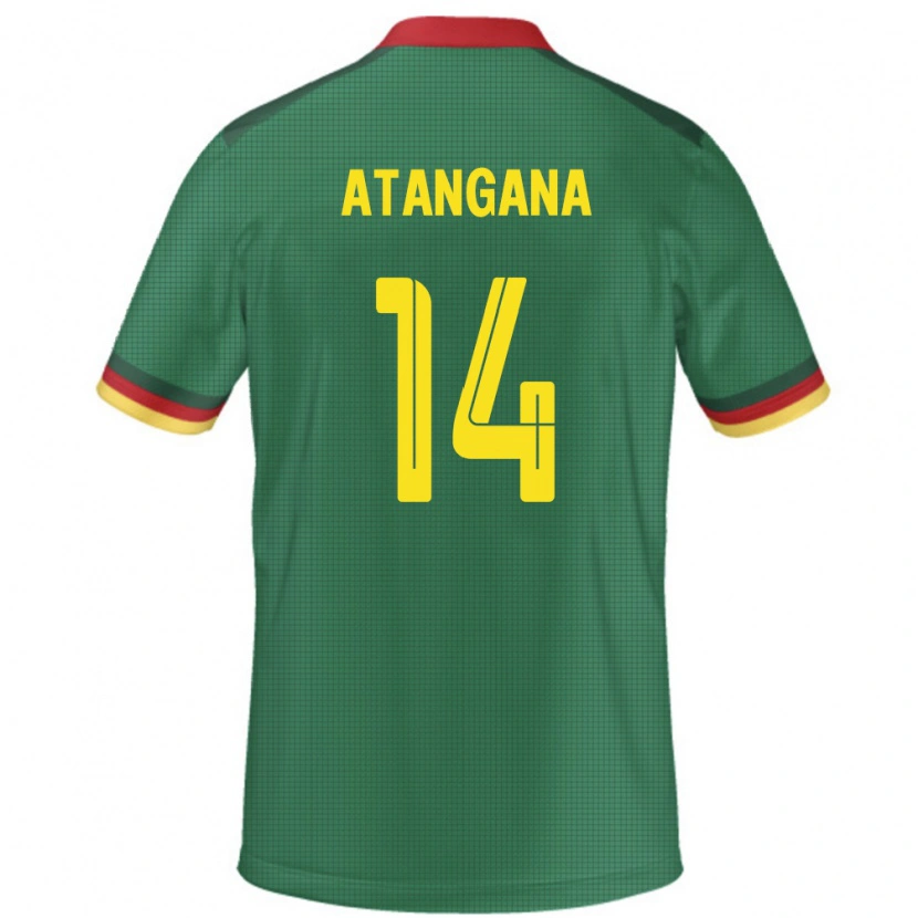 Danxen Niño Camiseta Camerún Joseph Atangana #14 Verde 1ª Equipación 24-26 La Camisa