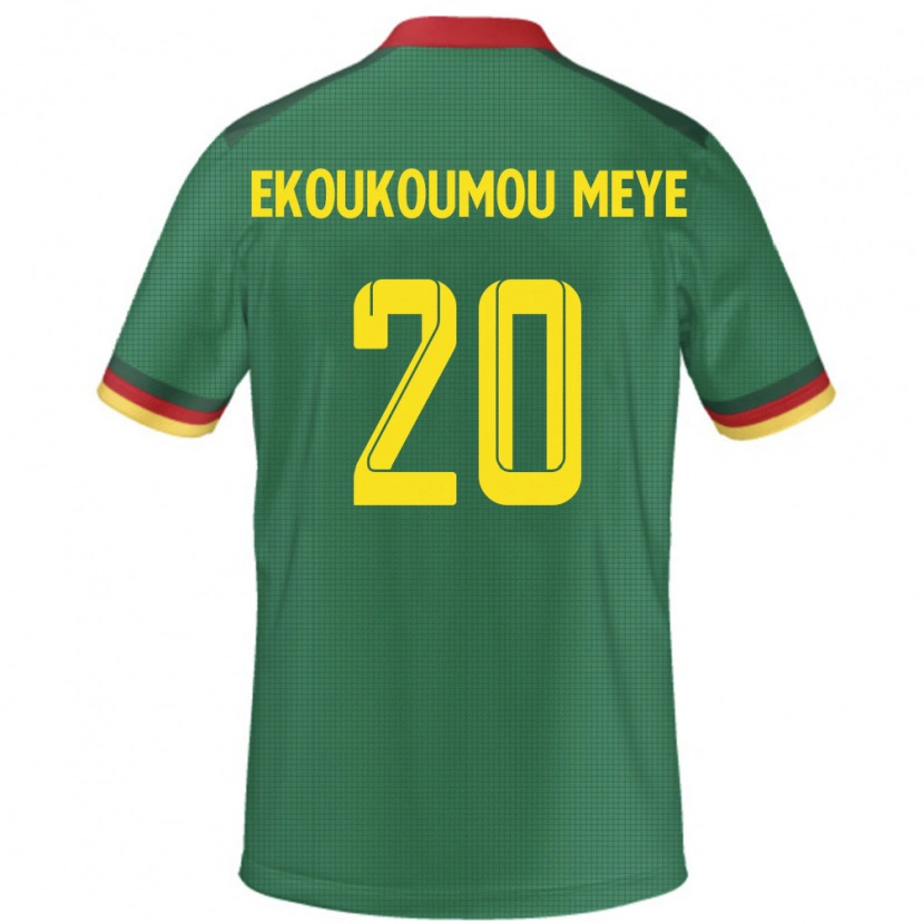 Danxen Niño Camiseta Camerún Ivan Donald Ekoukoumou Meye #20 Verde 1ª Equipación 24-26 La Camisa