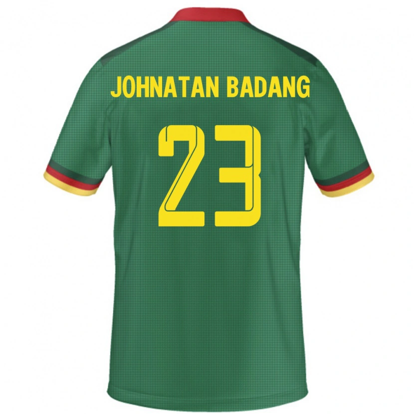Danxen Niño Camiseta Camerún Cédric Johnatan Badang #23 Verde 1ª Equipación 24-26 La Camisa