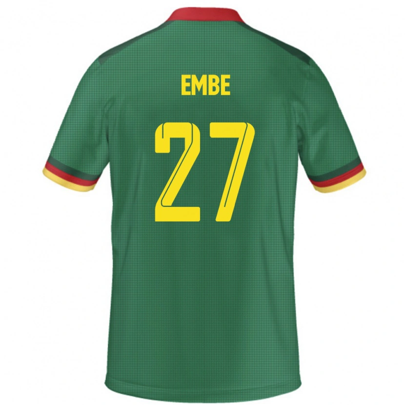 Danxen Niño Camiseta Camerún Eric Embe #27 Verde 1ª Equipación 24-26 La Camisa