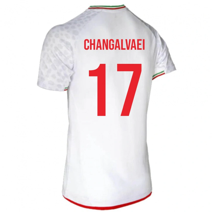 Danxen Niño Camiseta Irán Amirreza Changalvaei #17 Blanco 1ª Equipación 24-26 La Camisa