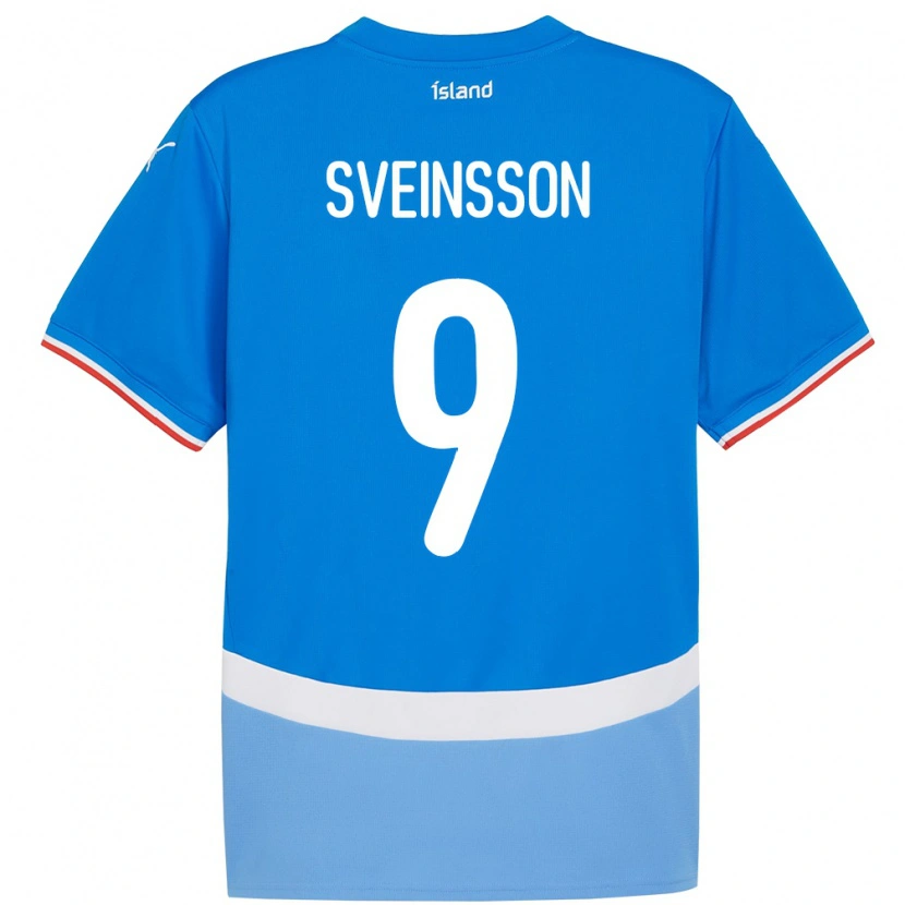 Danxen Niño Camiseta Islandia Rúnar Dadi Vatsndal Sveinsson #9 Azul 1ª Equipación 24-26 La Camisa