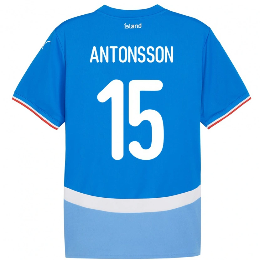 Danxen Niño Camiseta Islandia Thorsteinn Antonsson #15 Azul 1ª Equipación 24-26 La Camisa