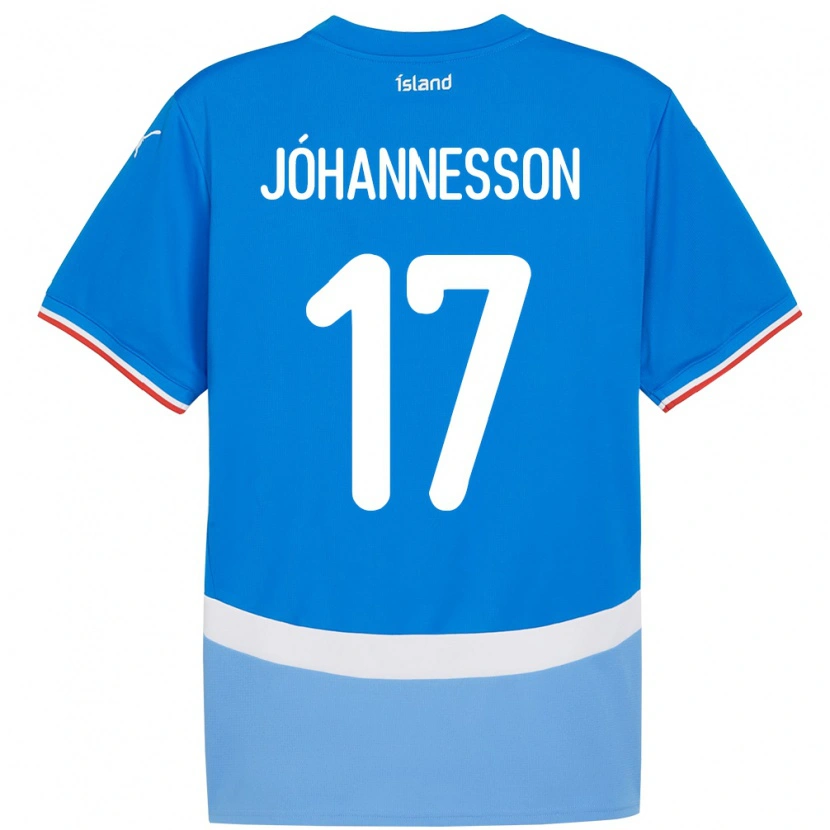 Danxen Niño Camiseta Islandia Daniel Jóhannesson #17 Azul 1ª Equipación 24-26 La Camisa