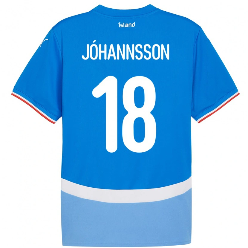 Danxen Niño Camiseta Islandia Helgi Jóhannsson #18 Azul 1ª Equipación 24-26 La Camisa