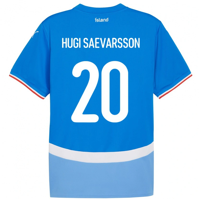 Danxen Niño Camiseta Islandia Róbert Hugi Saevarsson #20 Azul 1ª Equipación 24-26 La Camisa